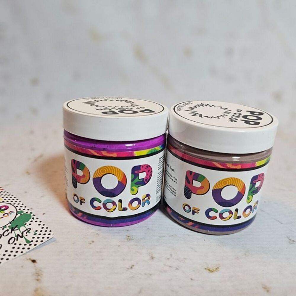 POP of Color Shock Paint – Set of 2 Acrylic Craft Paint Jars – Purple & Brown –